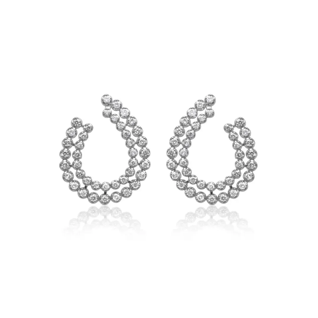 Double Row Diamond Garland Earrings