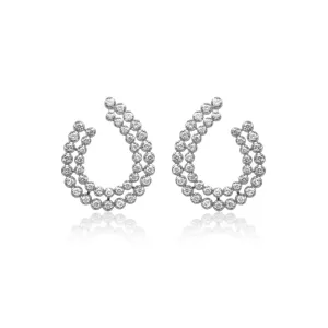 Double Row Diamond Garland Earrings