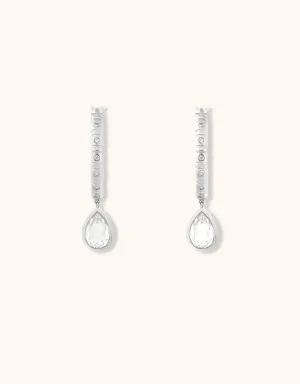 Elias - White Quartz Earrings