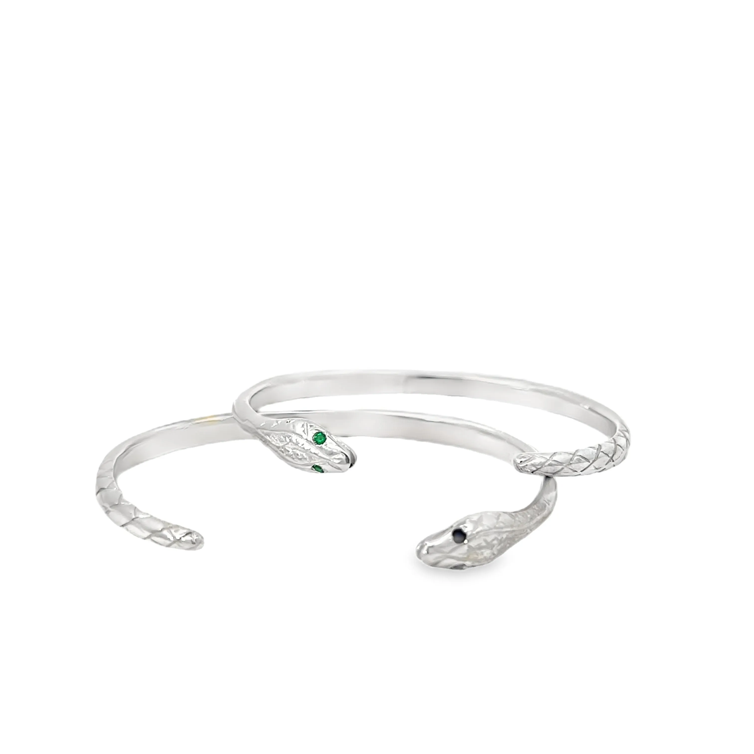 Emerald Eyes Snake Cuff Bracelet