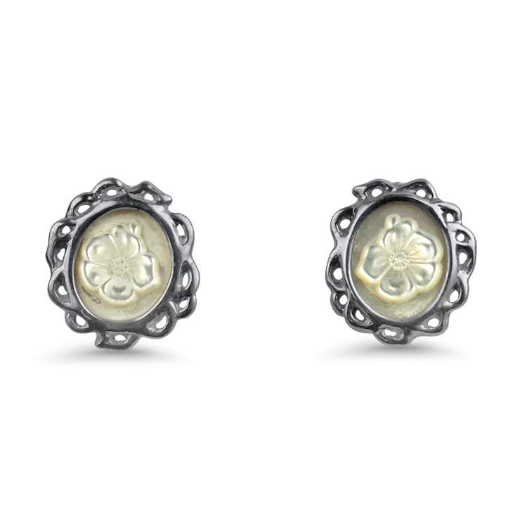 Estate Sterling Silver Tiffany & Co. Mother of Pearl Stud Earrings
