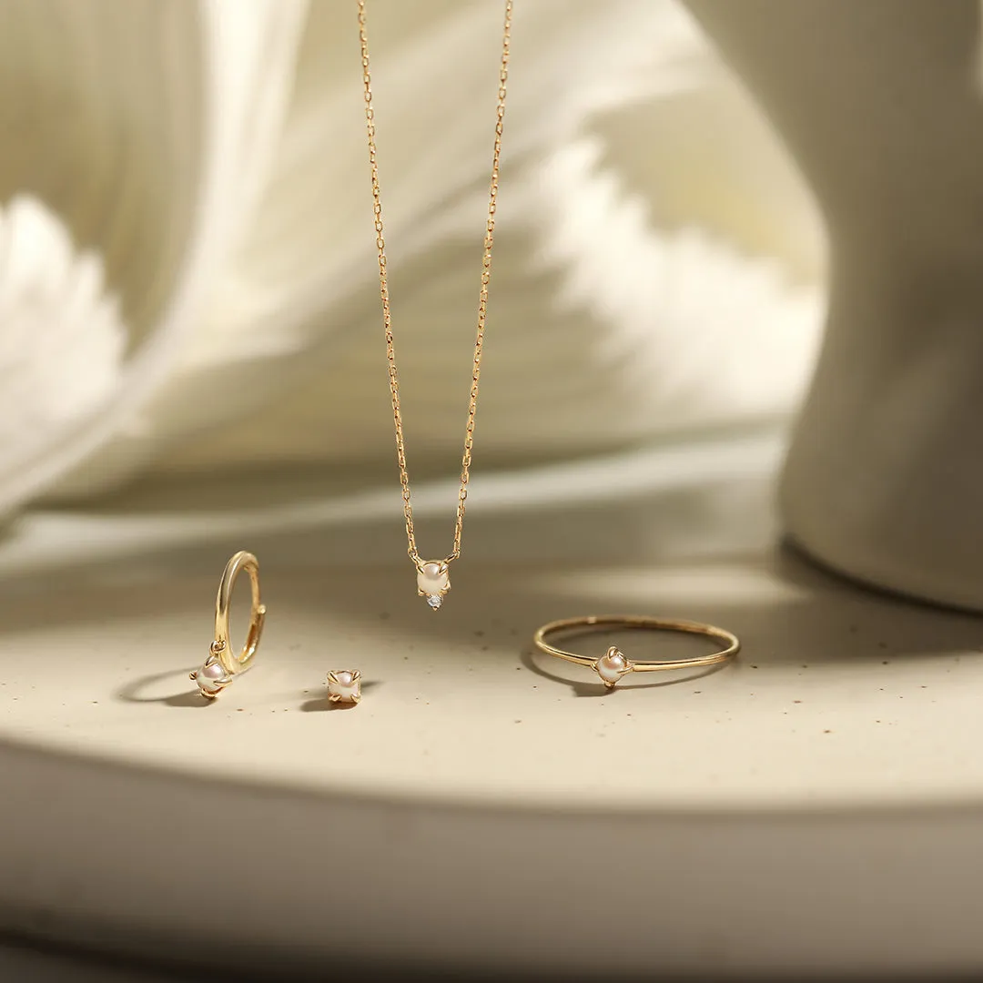 EVANGELINE | Single White Pearl Stud Earring