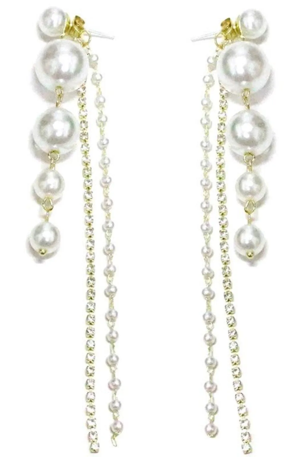 Everly Pearl & Rhinestone Drop Earrings