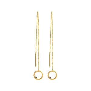 Free To Roam Thread Earrings - Gold / Sapphire