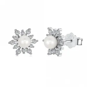 Fresh Water Pearl Sparkling Earrings ERLE030