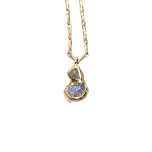 Frozen Fire Double Pendant Necklace (Labradorite)