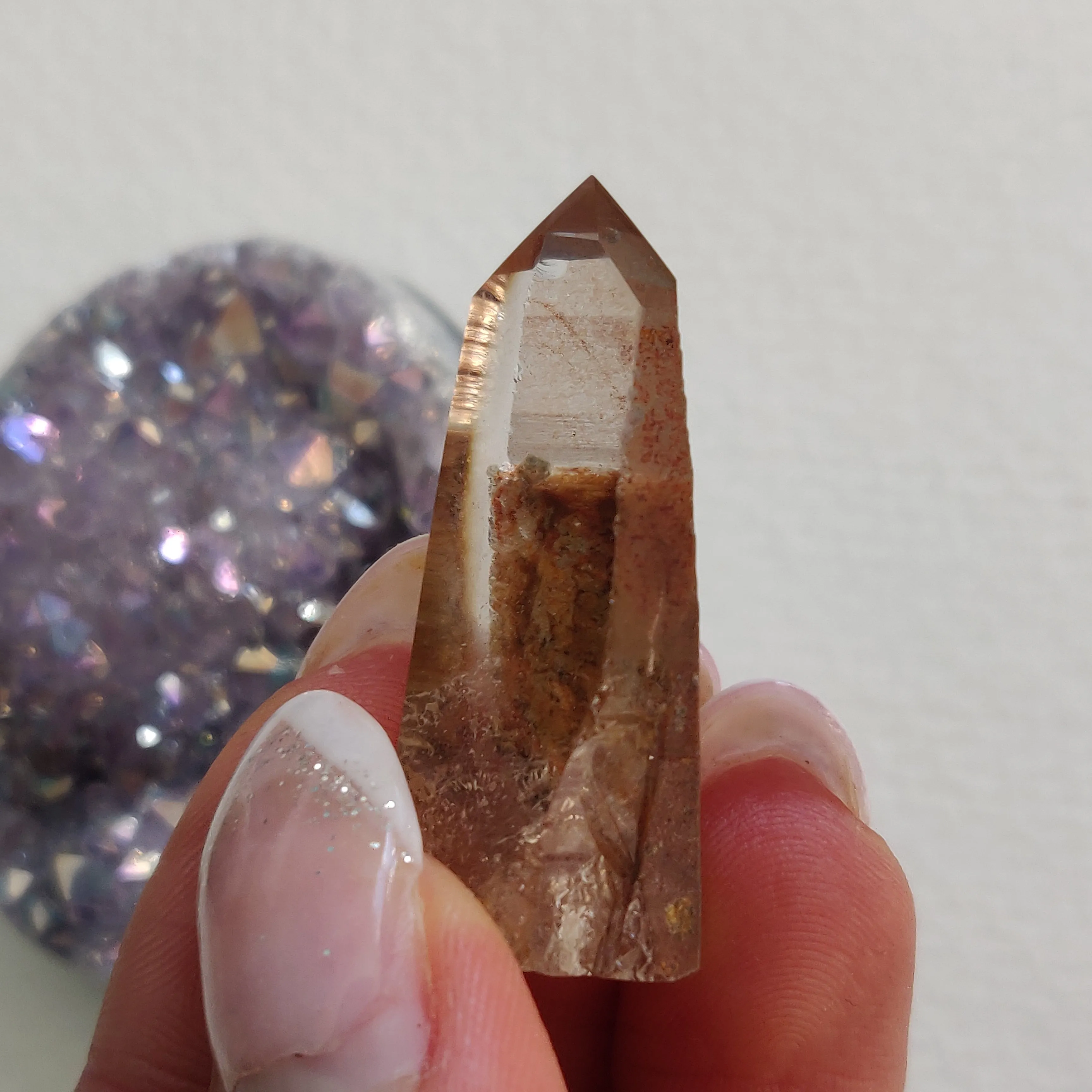 Garden Quartz Point, Lodolite Point (#20G)