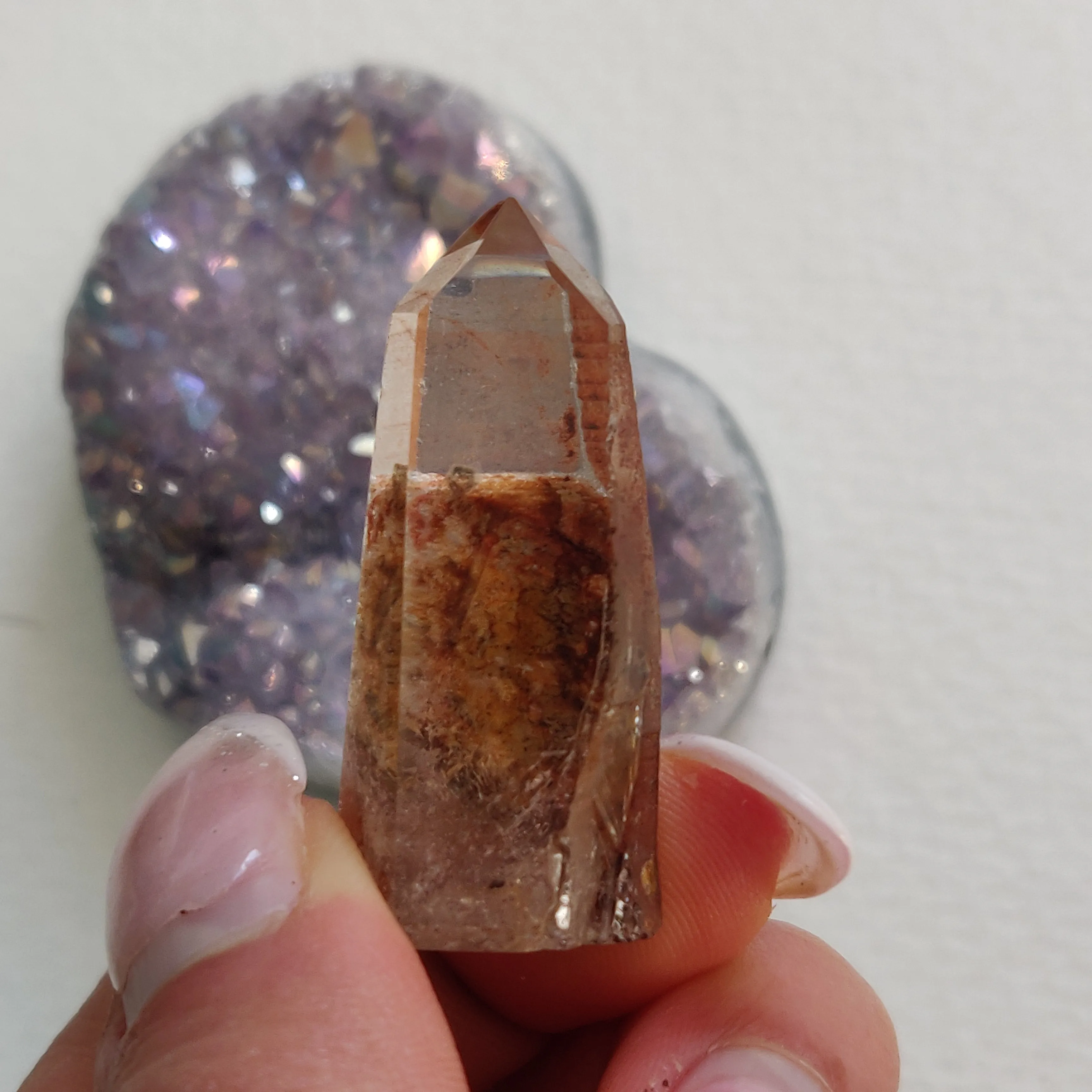 Garden Quartz Point, Lodolite Point (#20G)