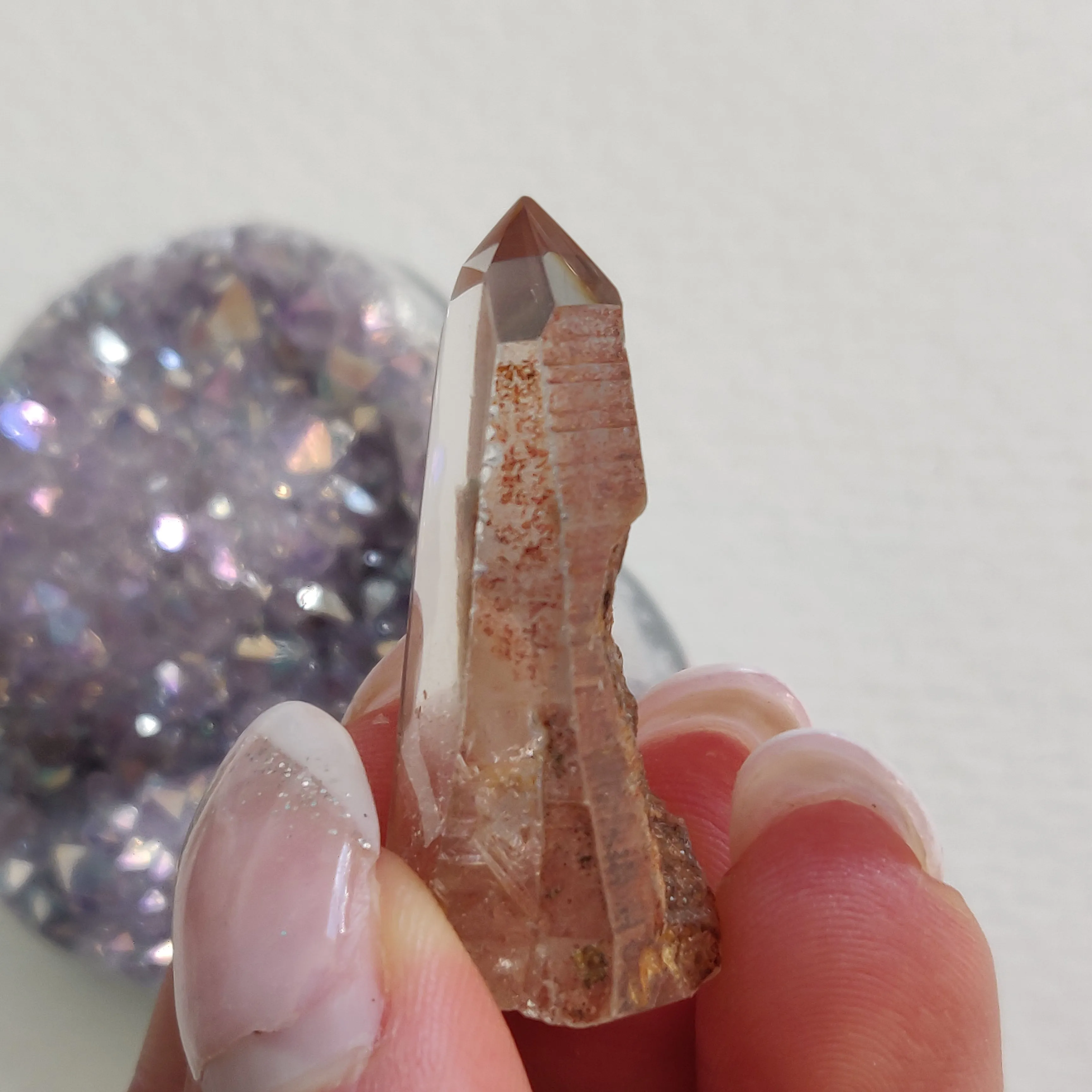 Garden Quartz Point, Lodolite Point (#20G)
