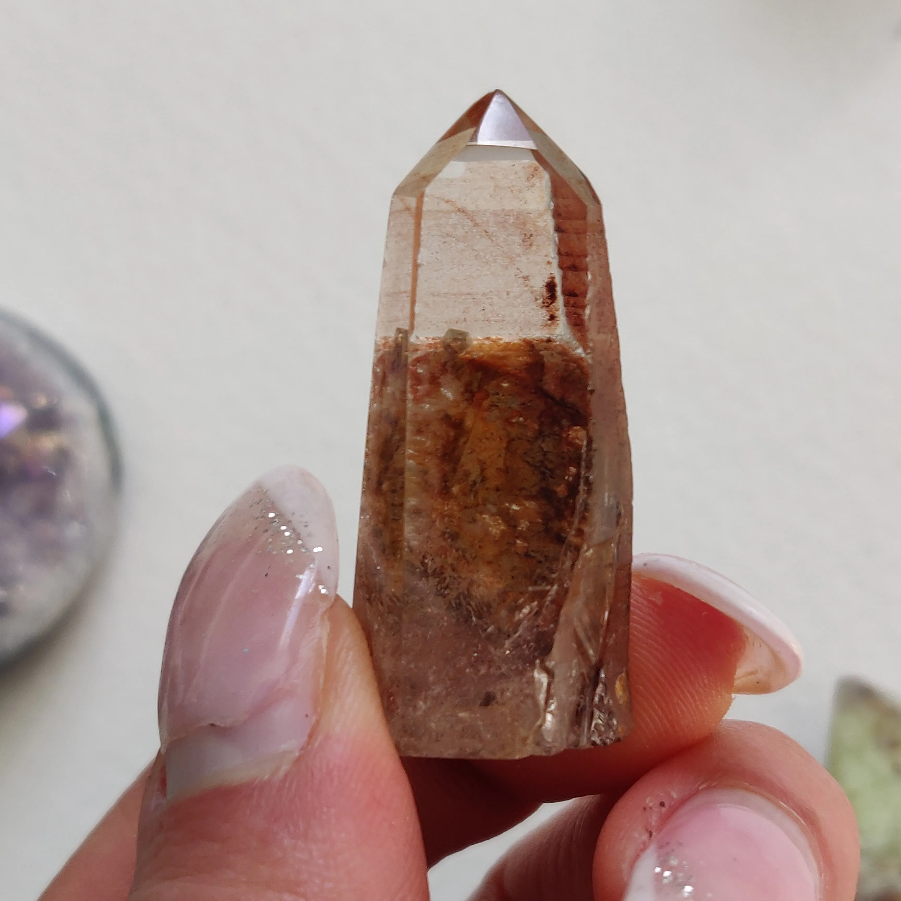 Garden Quartz Point, Lodolite Point (#20G)