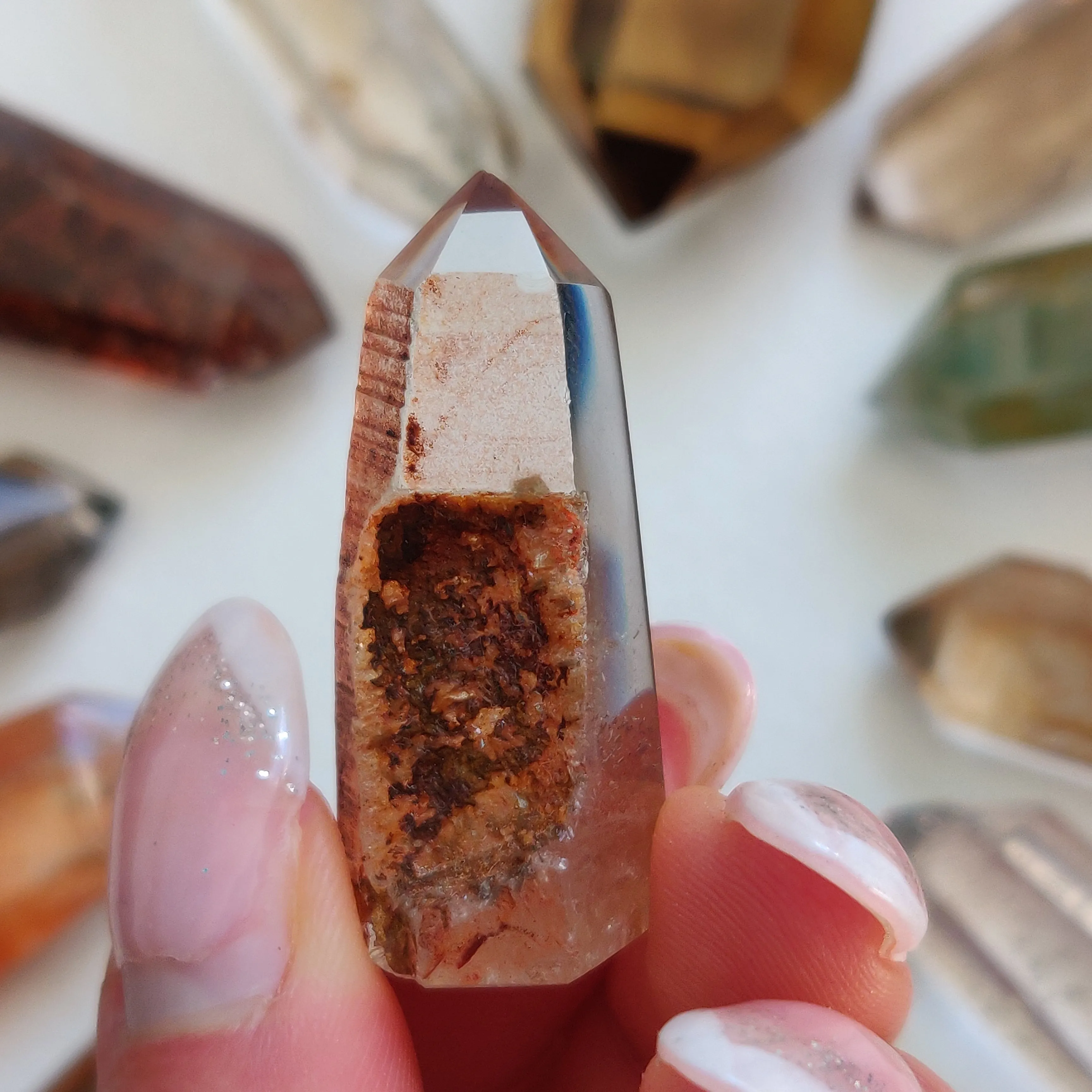 Garden Quartz Point, Lodolite Point (#20G)