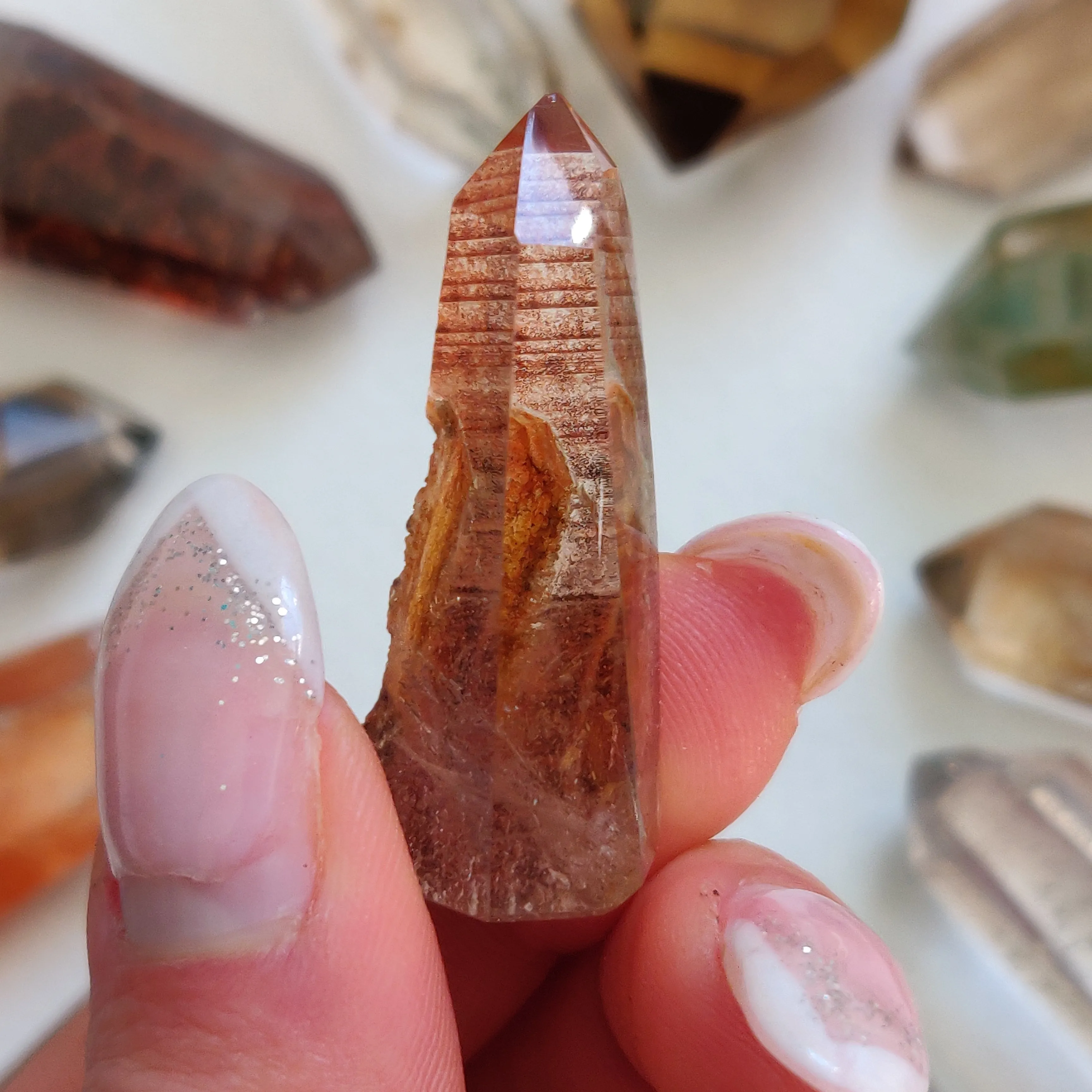 Garden Quartz Point, Lodolite Point (#20G)