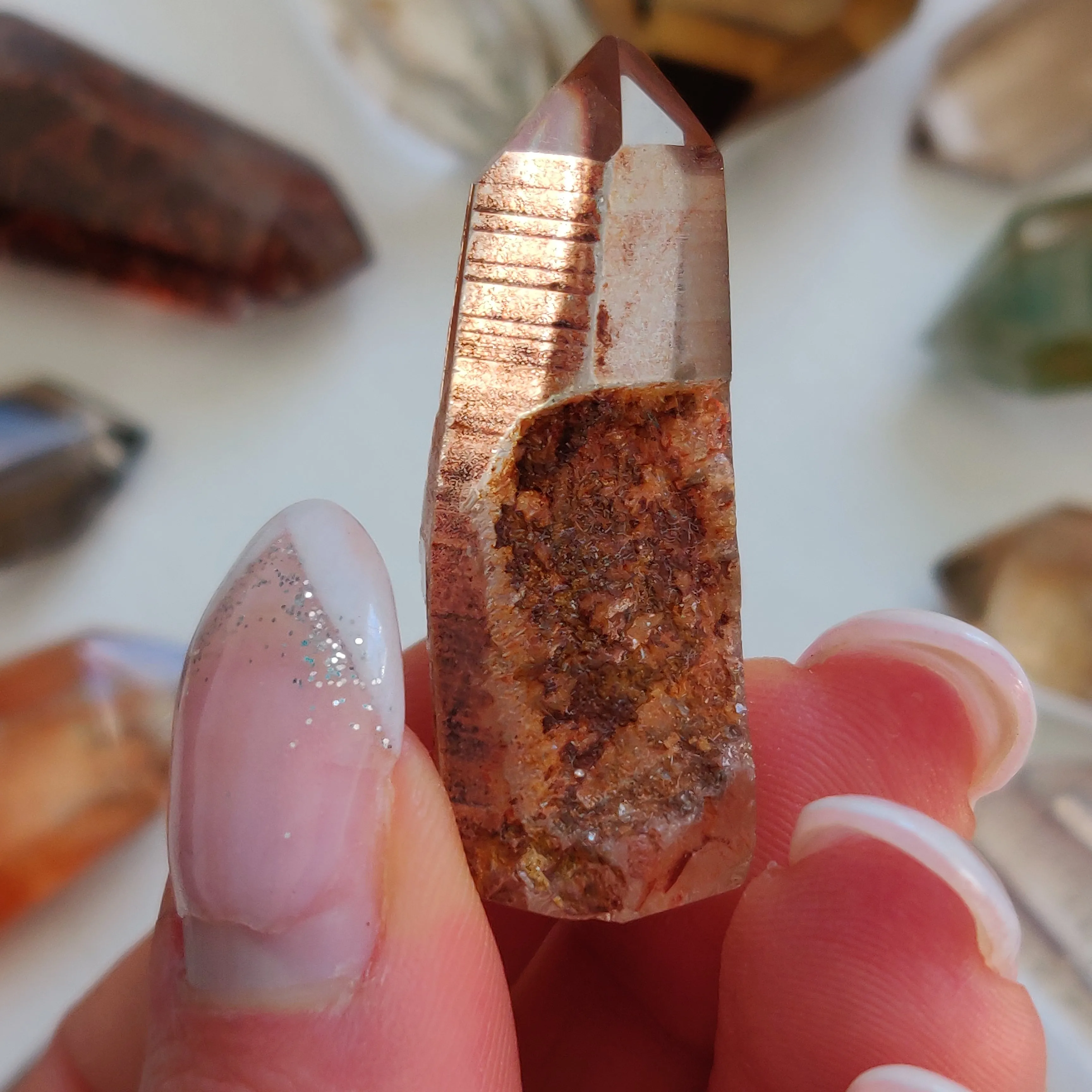 Garden Quartz Point, Lodolite Point (#20G)