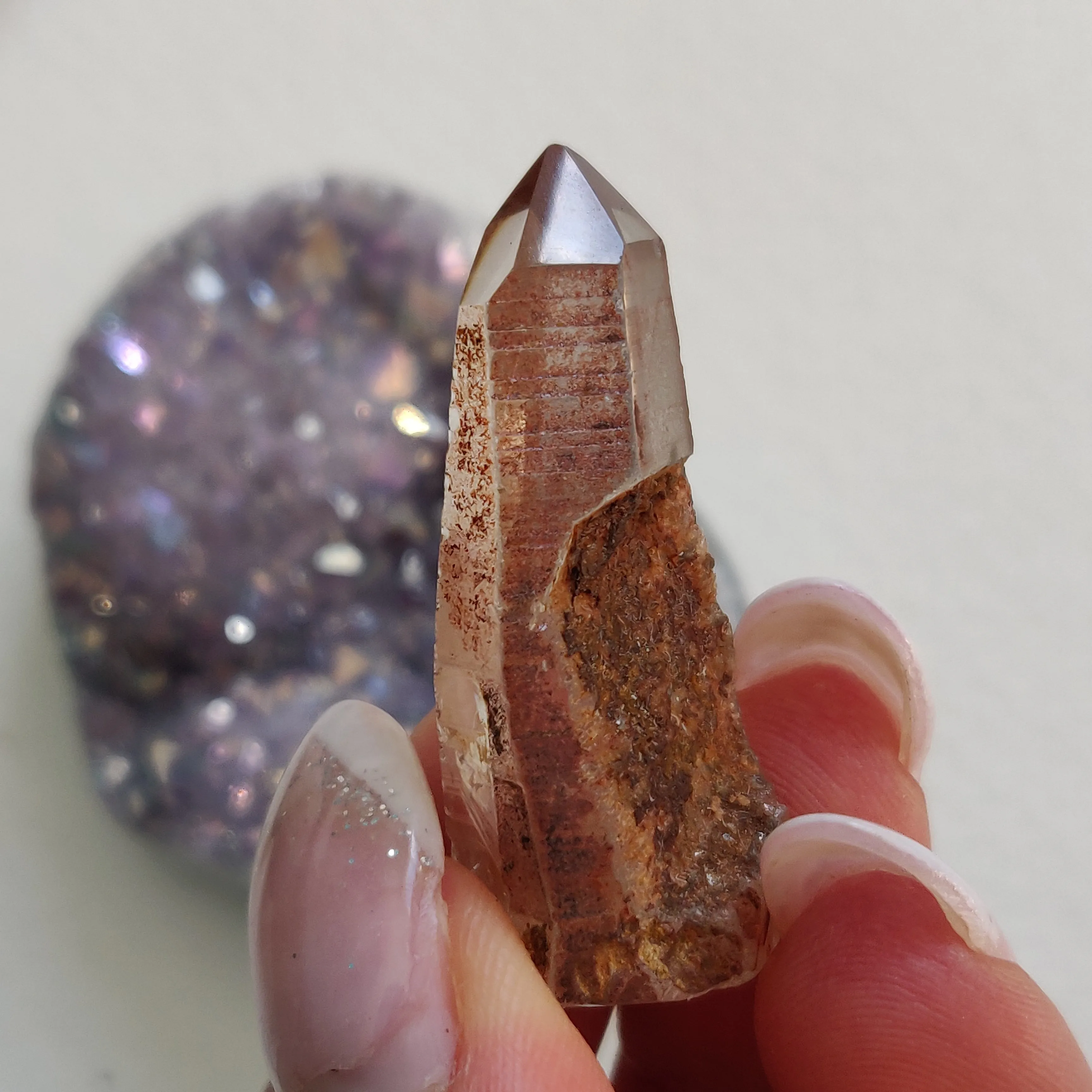 Garden Quartz Point, Lodolite Point (#20G)