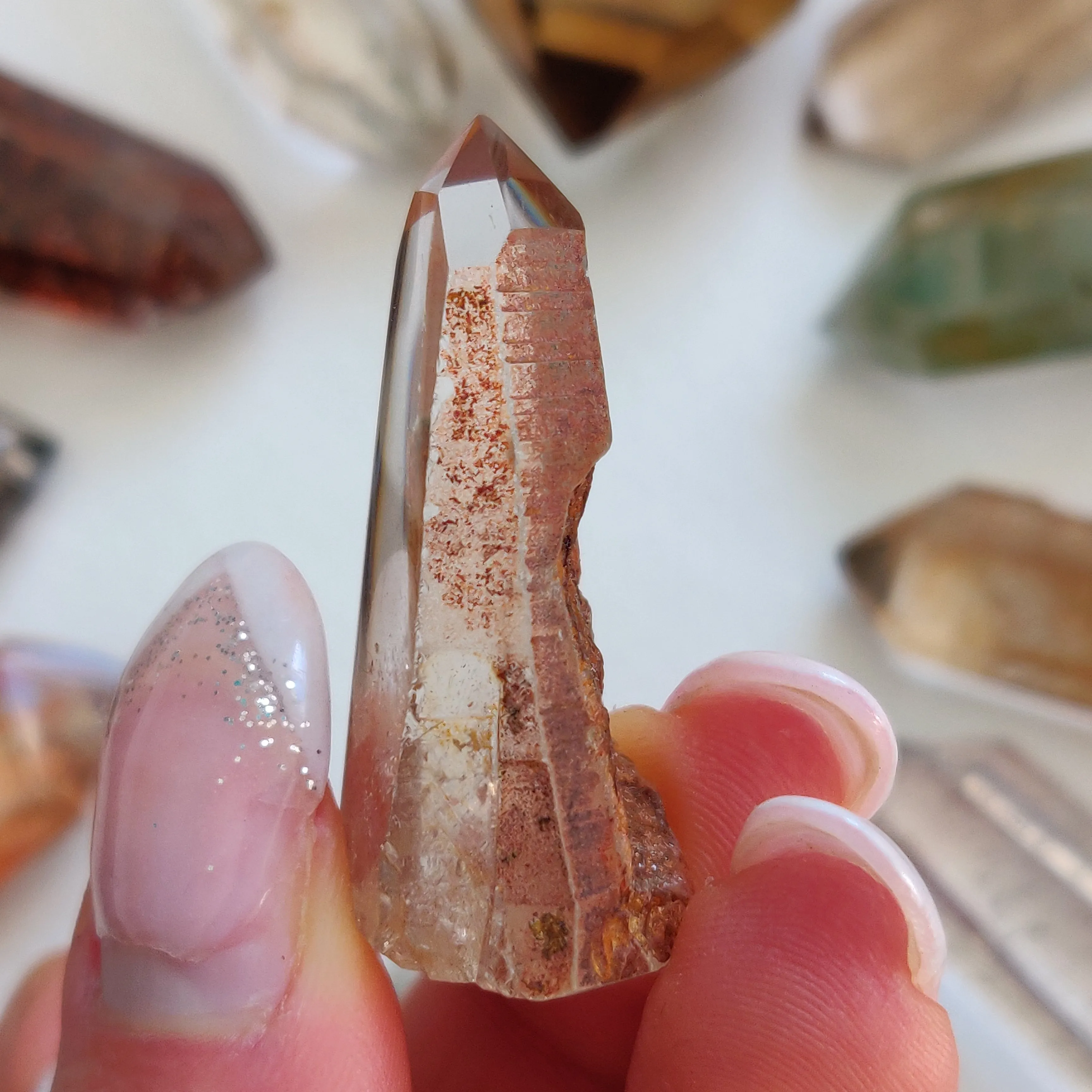 Garden Quartz Point, Lodolite Point (#20G)