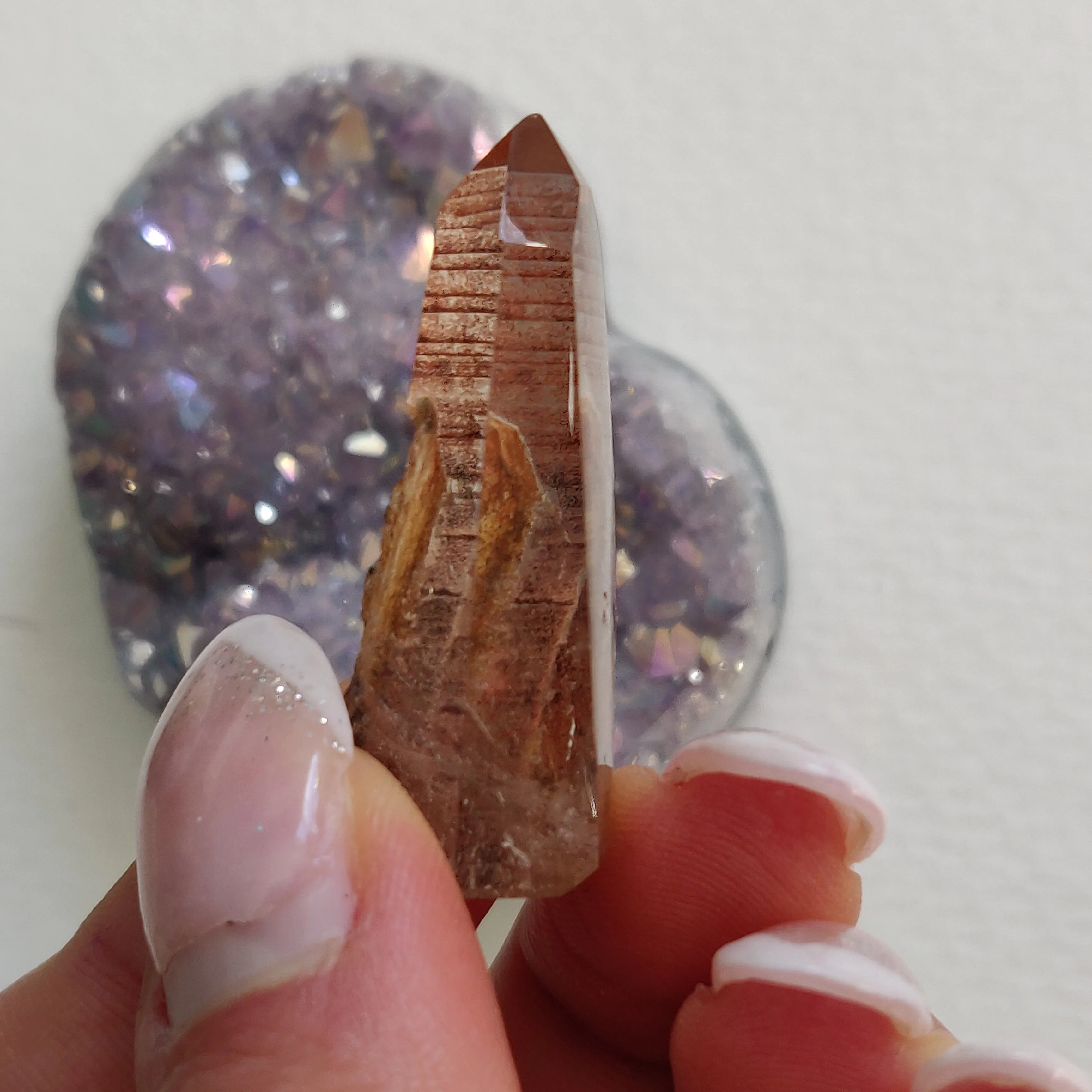 Garden Quartz Point, Lodolite Point (#20G)