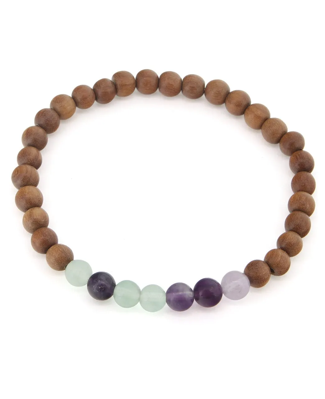 Gemstone and Sandalwood Mala Beaded Bracelet