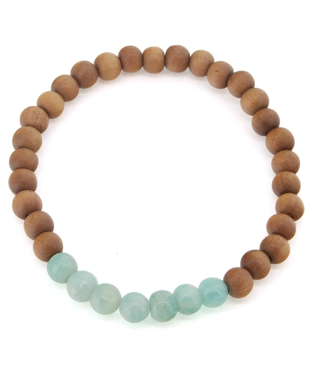 Gemstone and Sandalwood Mala Beaded Bracelet