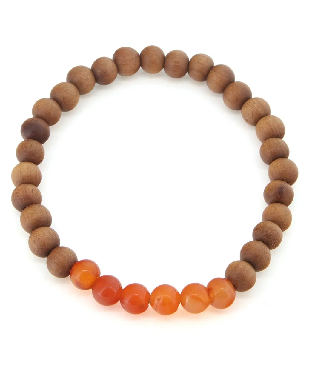 Gemstone and Sandalwood Mala Beaded Bracelet