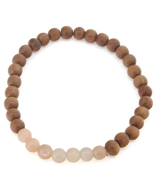 Gemstone and Sandalwood Mala Beaded Bracelet