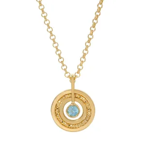Gold Plated & Blue Topaz Necklace
