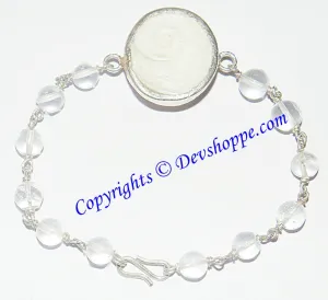 Gomti Chakra bracelet with Crystal beads in pure silver