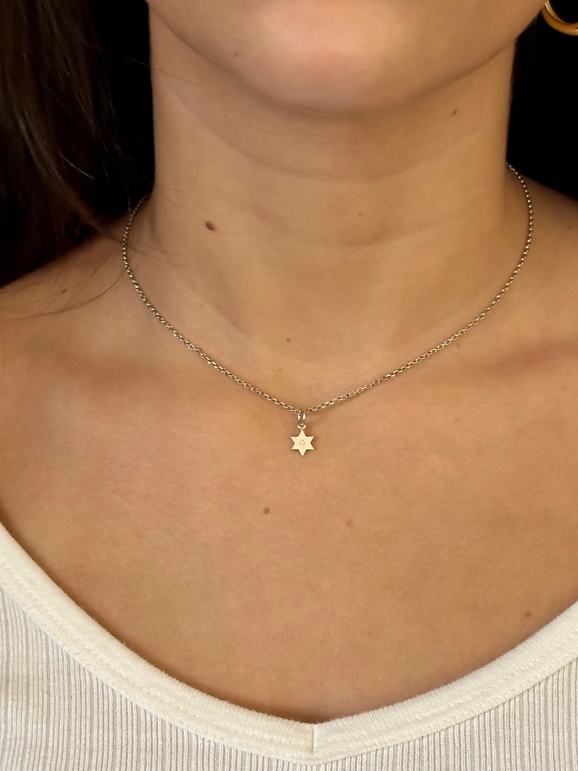 Graceful Star of David Diamond Necklace