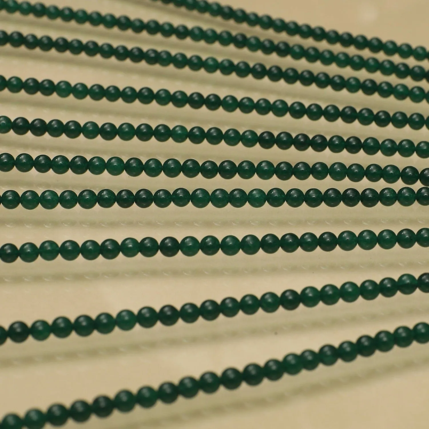 Green Jade Dyed Quartz 5mm Beads- Sold Per Strand