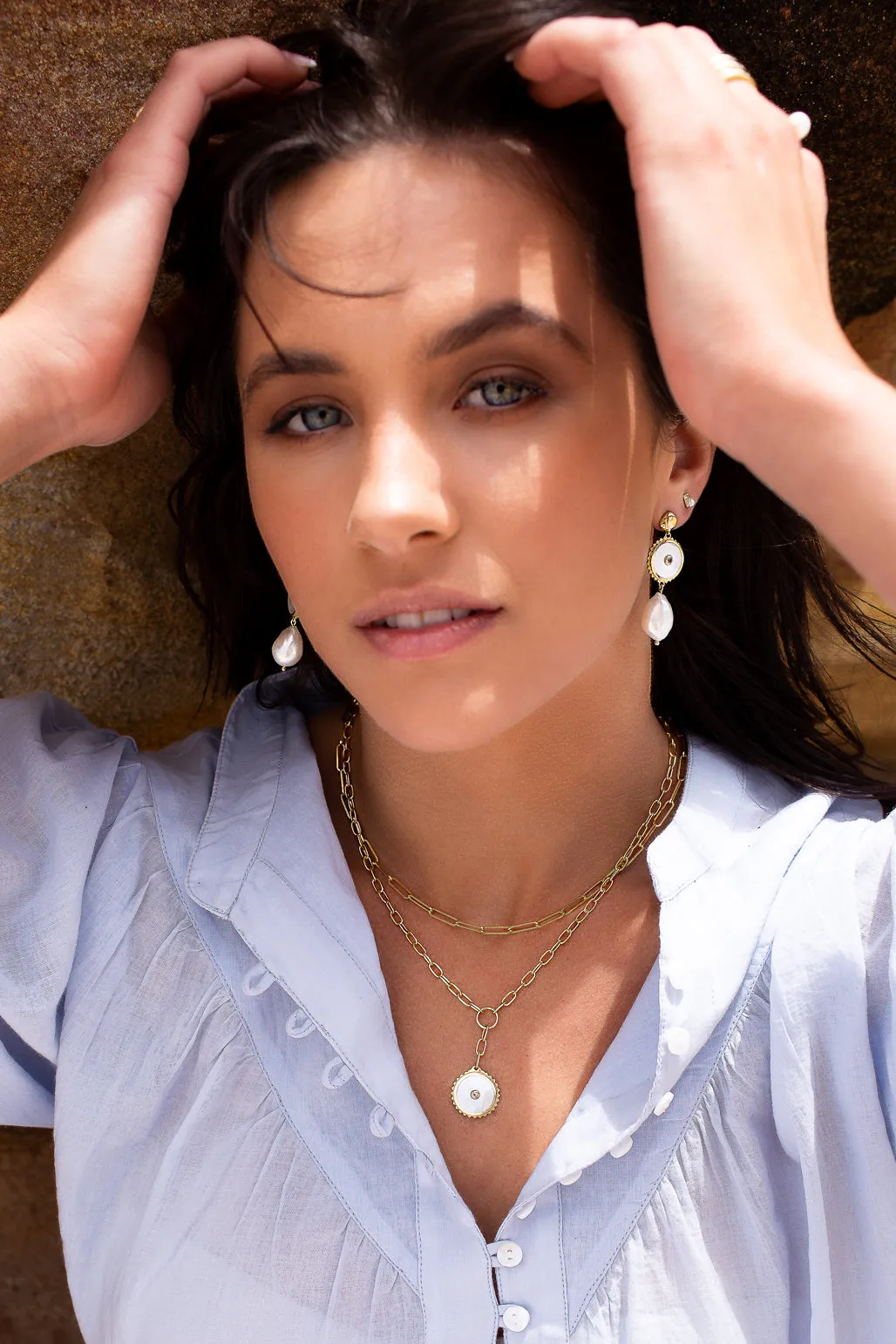 Halcyon Shield Drop Necklace