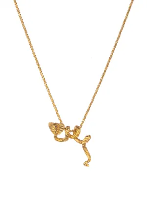 Handmade Snake Necklace In 22ct Gold Vemeil