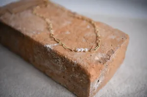In My Dreams Pearl Paperclip Necklace