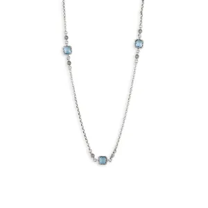 Konstantino Anthos Silver and 18K Gold Blue Spinel Six-Station Necklace