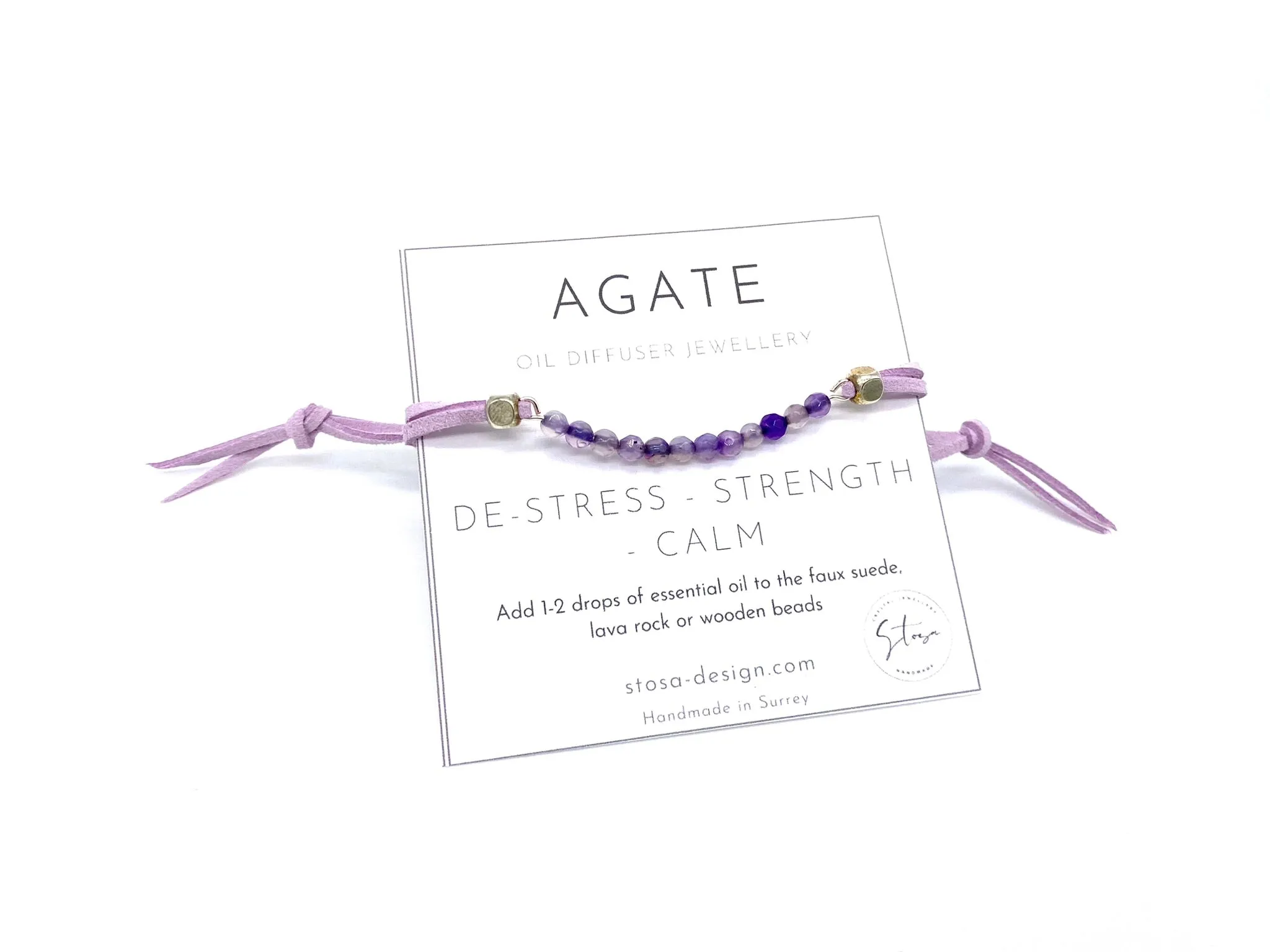 Lavender Agate Bar Diffuser Bracelet