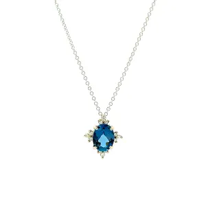 London Blue Topaz & Diamond Accent Necklace - made to order