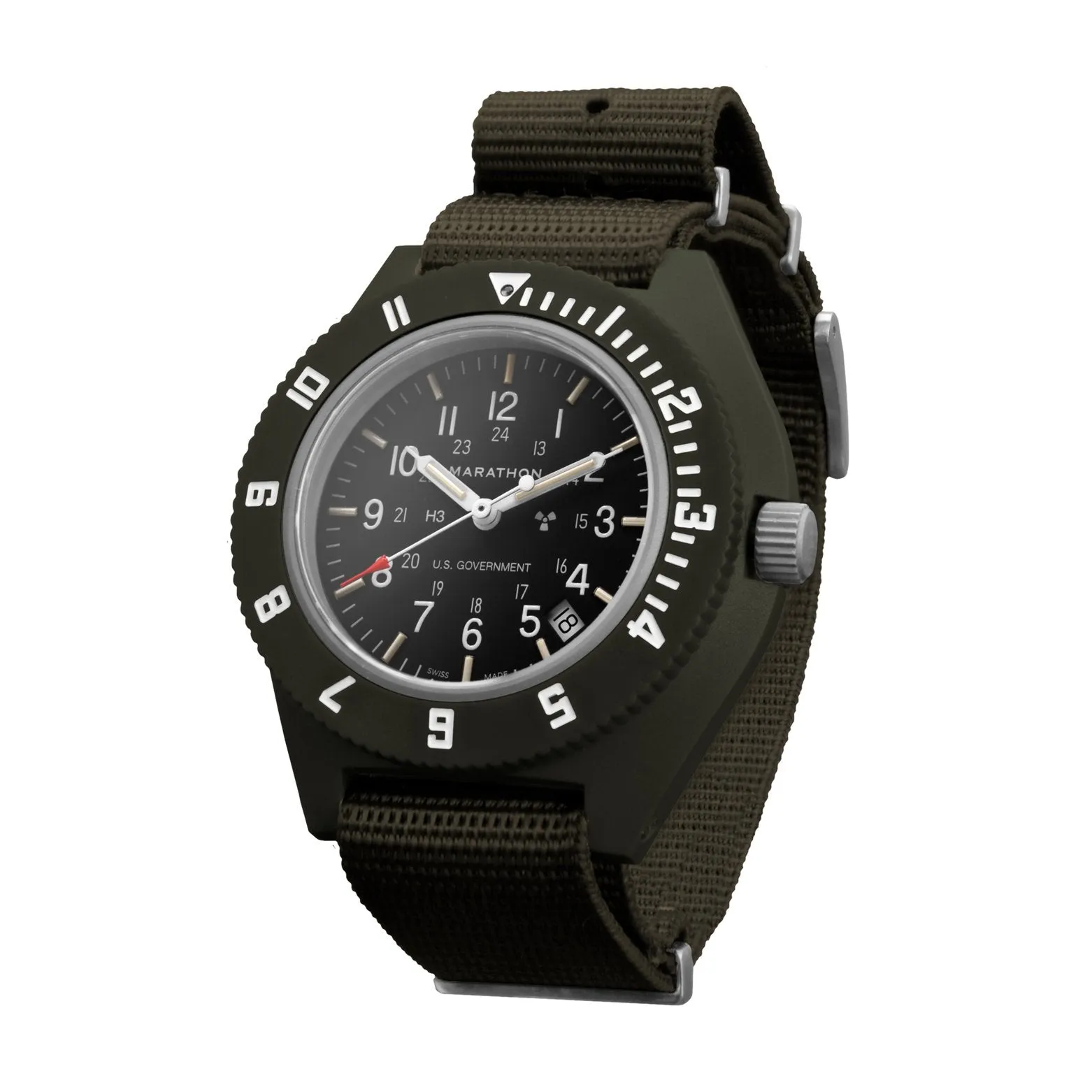 MARATHON PILOT'S NAVIGATOR WITH DATE - 41MM - SAGE - US GOVERNMENT MARKED