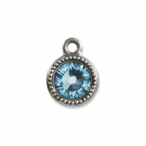 March Birthstone Aquamarine Crystal Charm