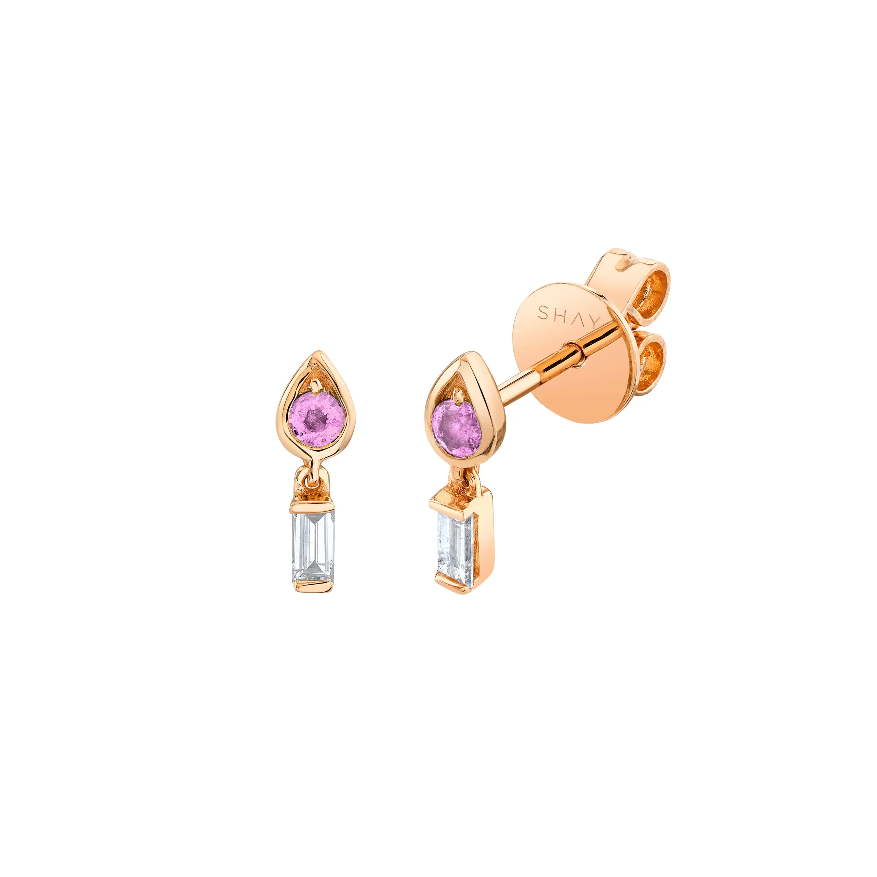 MINI ME DIAMOND & PINK SAPPHIRE IT'S LIT STUDS