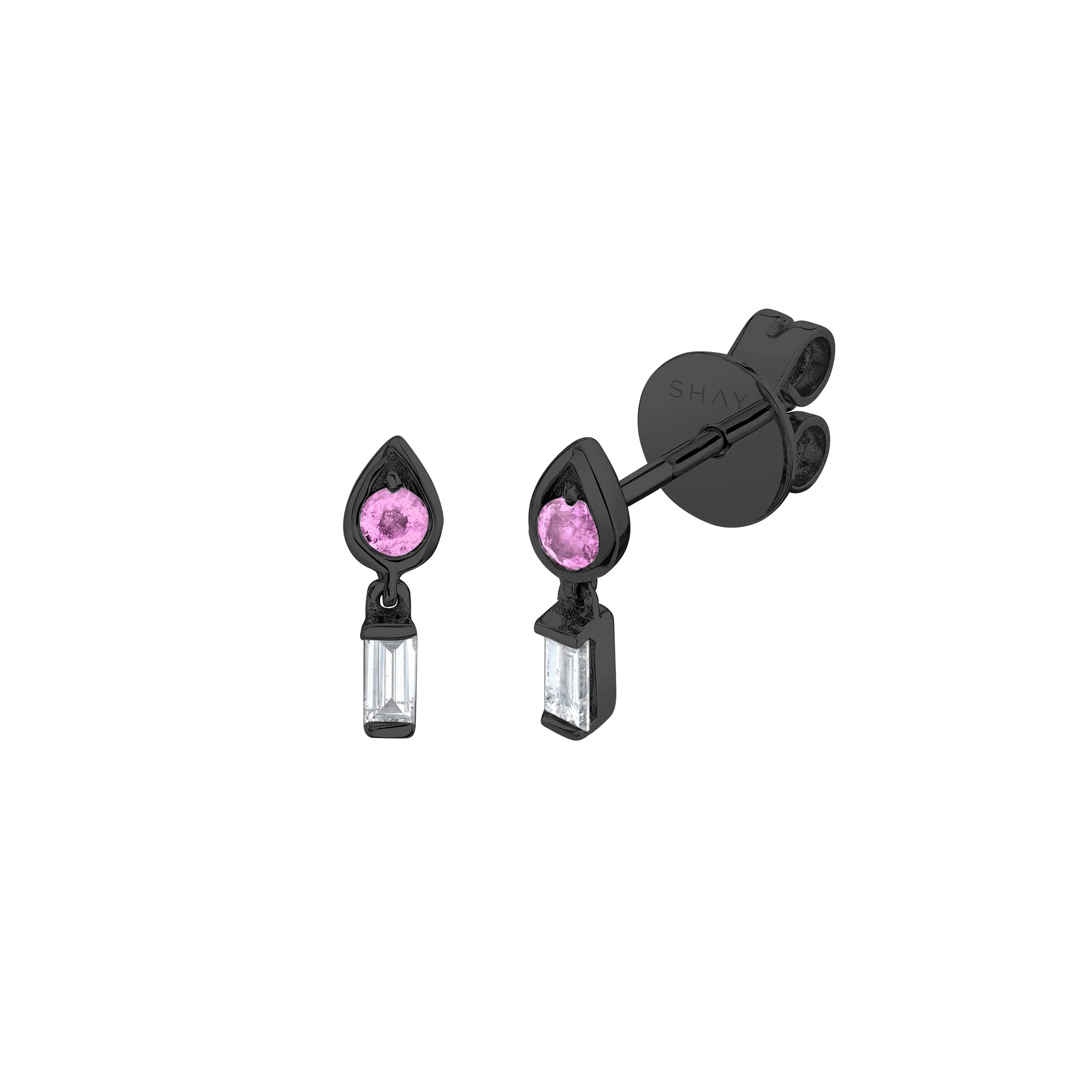 MINI ME DIAMOND & PINK SAPPHIRE IT'S LIT STUDS