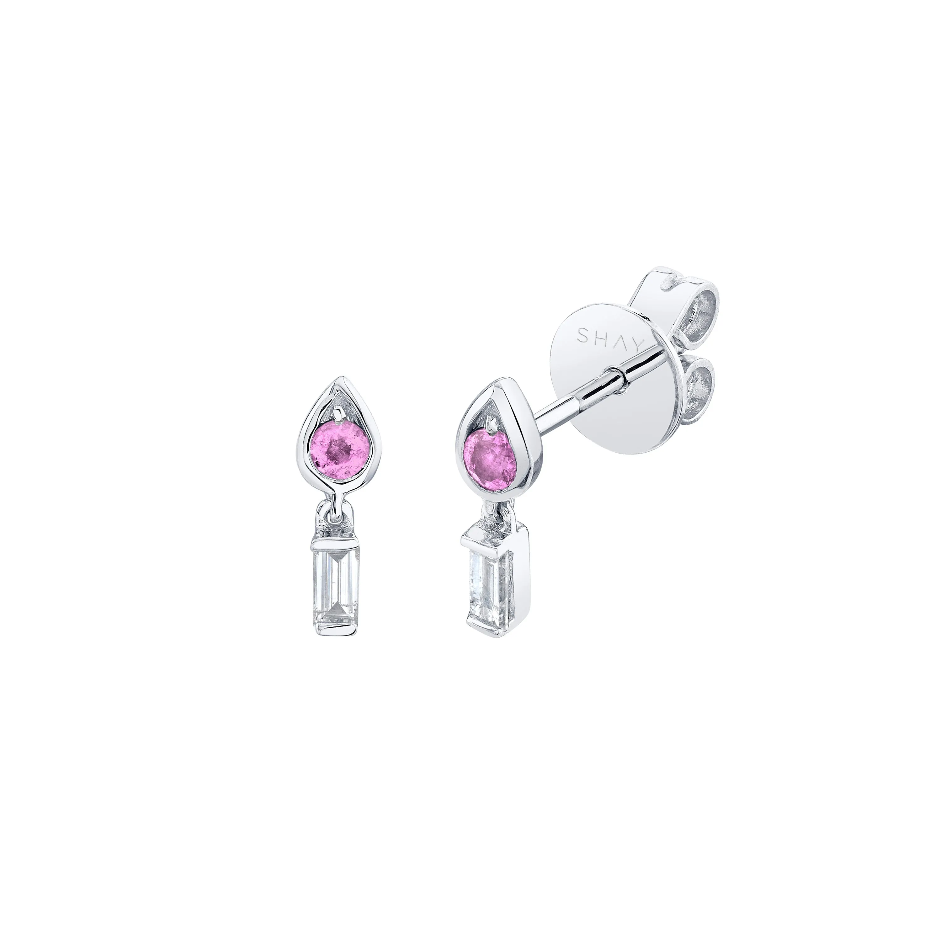 MINI ME DIAMOND & PINK SAPPHIRE IT'S LIT STUDS