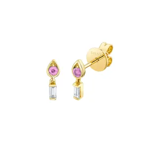 MINI ME DIAMOND & PINK SAPPHIRE IT'S LIT STUDS