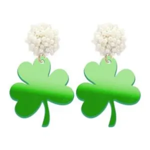 Mirrored Shamrock Earrings Gre
