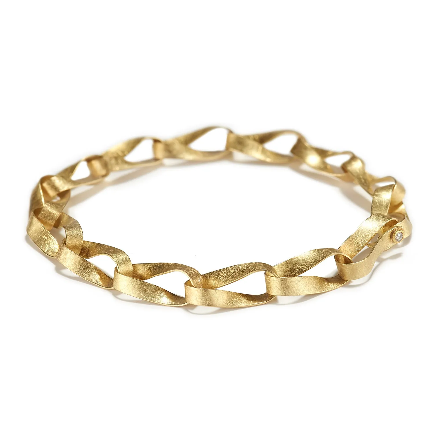 Mobius Link Bracelet with Single Diamond