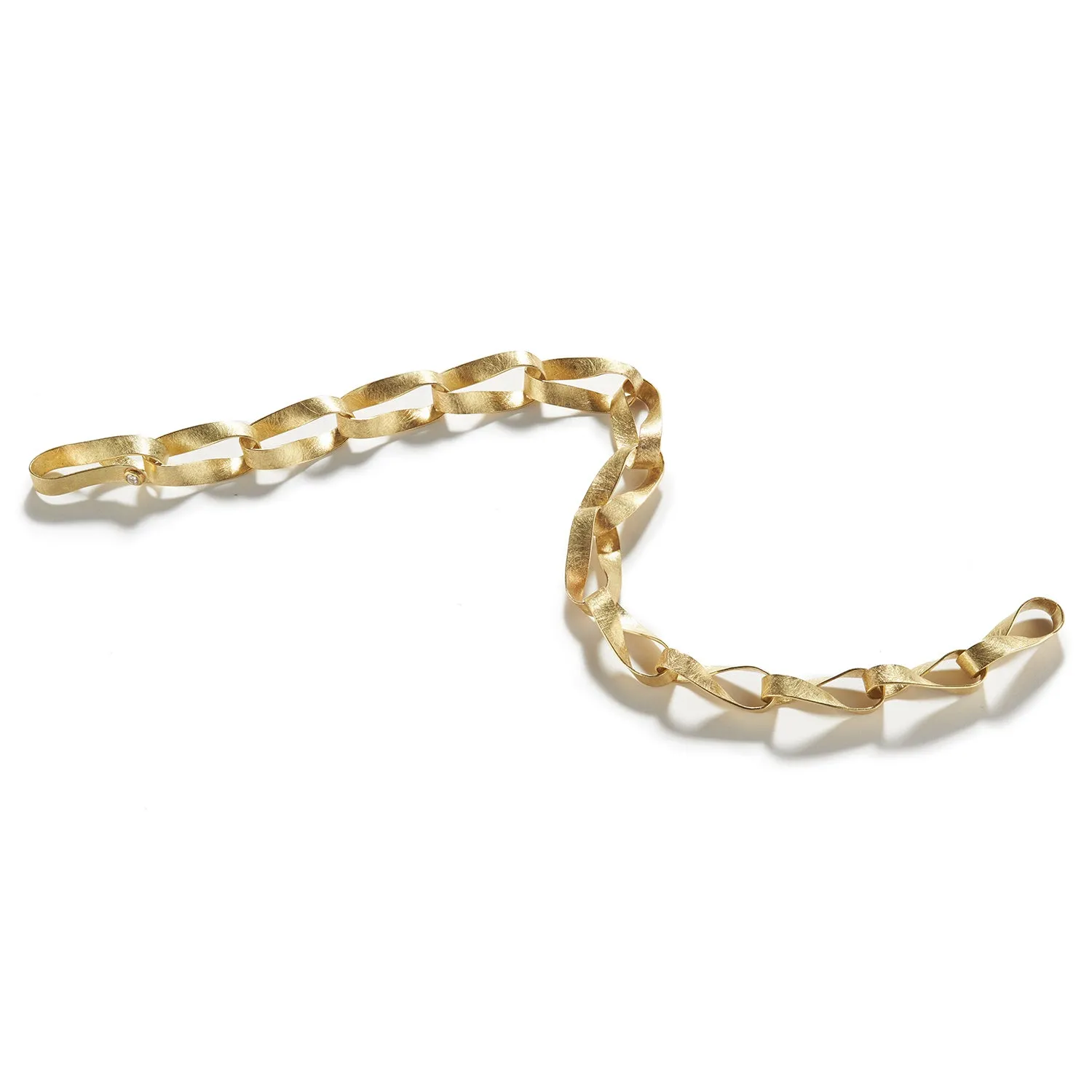 Mobius Link Bracelet with Single Diamond