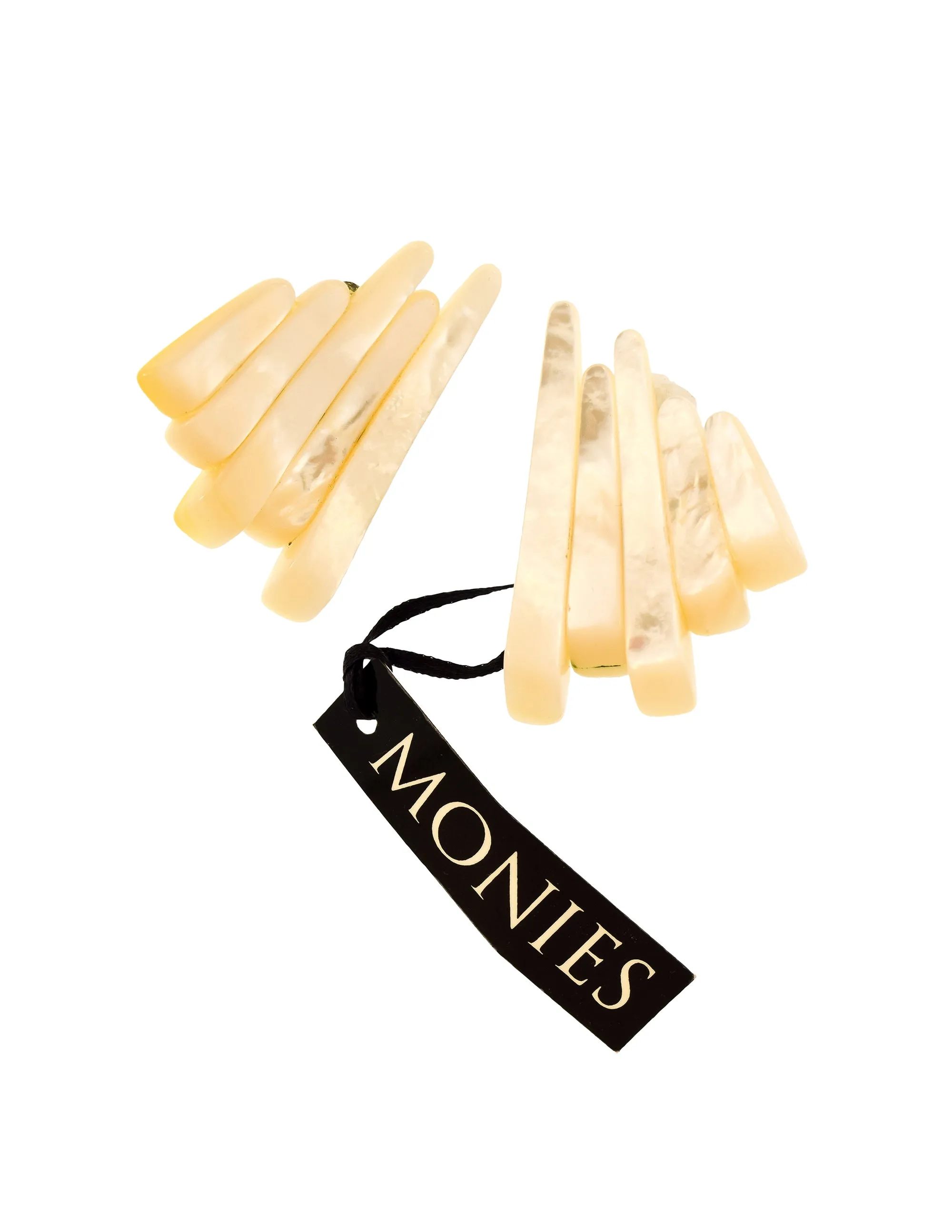 Monies Vintage Large Mother of Pearl Statement Earrings