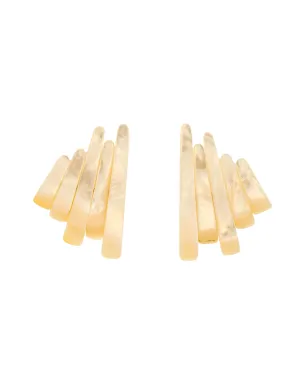 Monies Vintage Large Mother of Pearl Statement Earrings