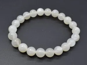 Moonstone Beads, Light Gray Moonstone Bracelet, 8mm Round Beads