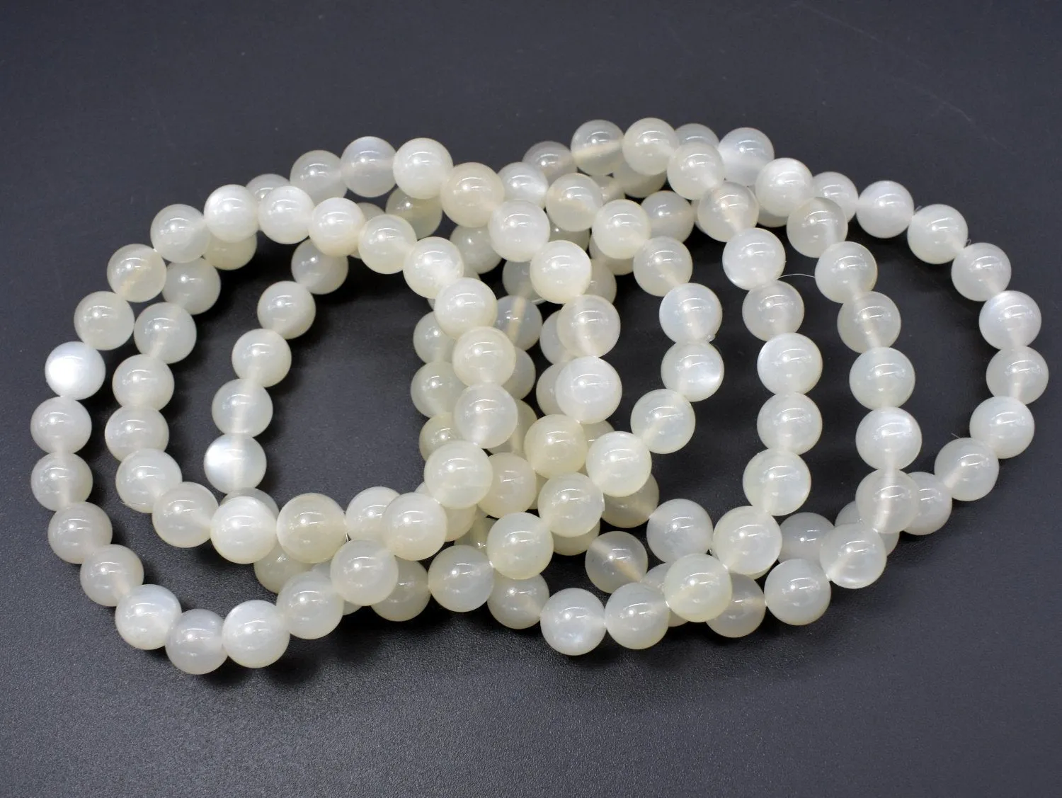 Moonstone Beads, Light Gray Moonstone Bracelet, 8mm Round Beads