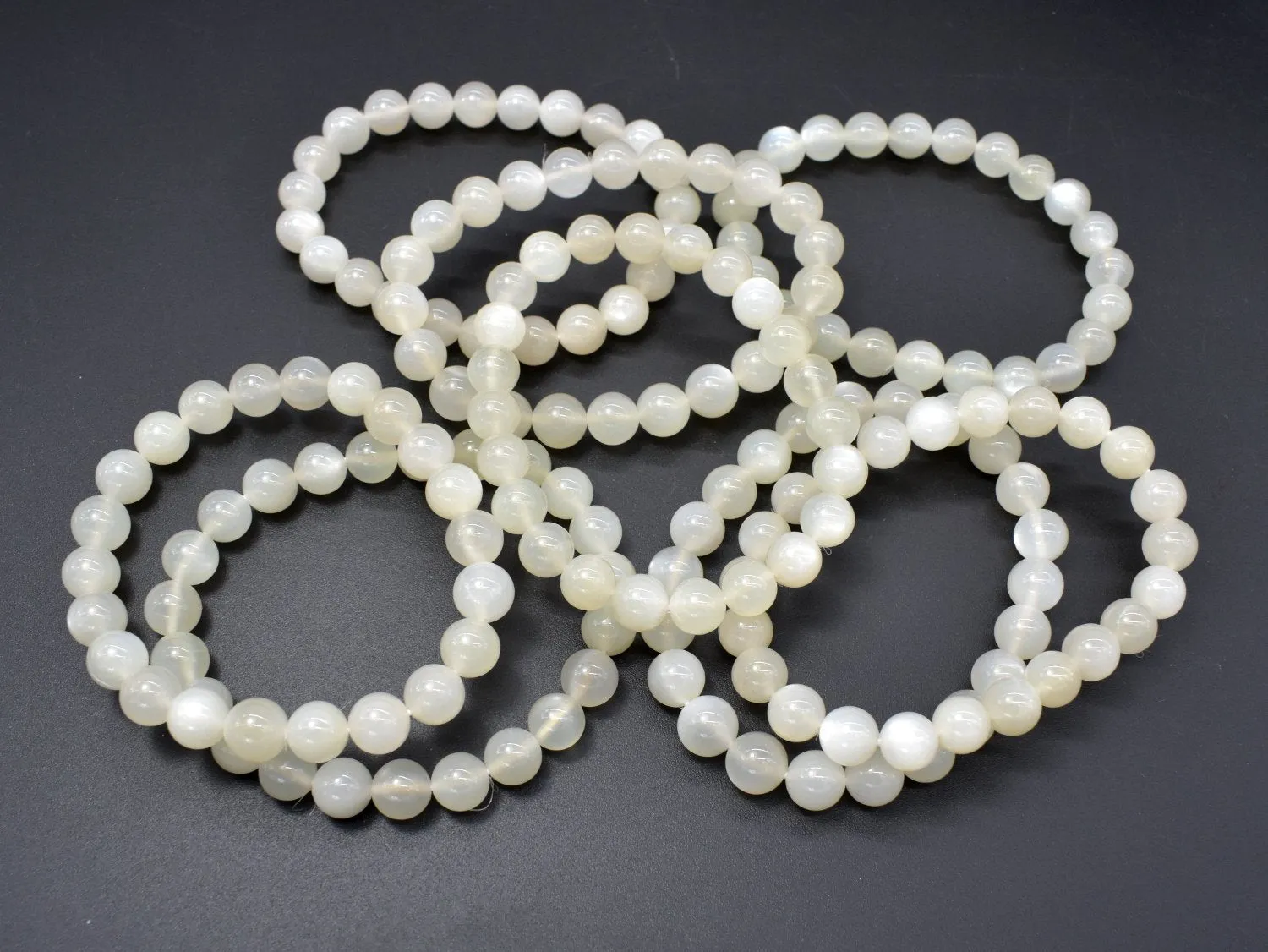 Moonstone Beads, Light Gray Moonstone Bracelet, 8mm Round Beads