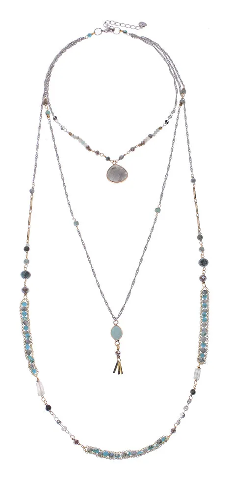 Nakamol Amazonite Layered Mint Pendant Necklace