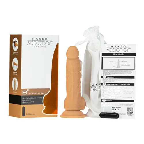 Naked Addiction 8in Dual Density Dildo Caramel